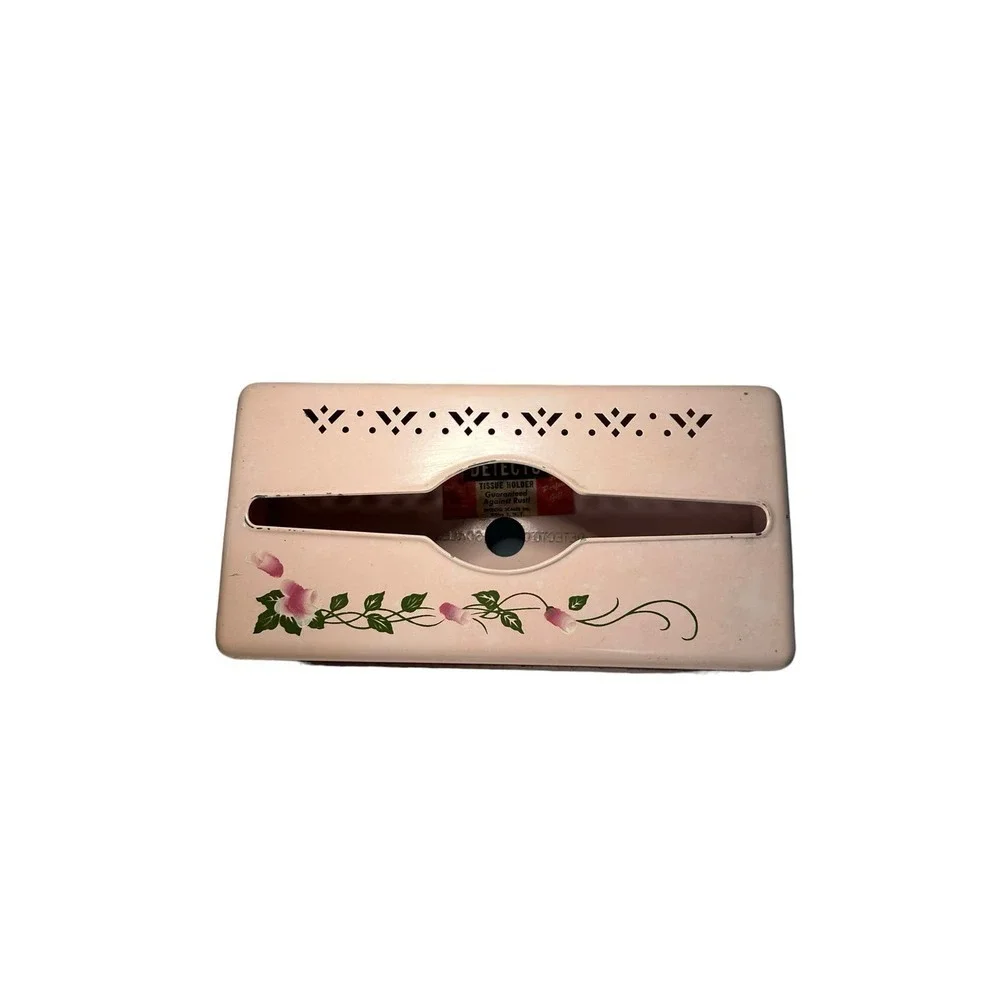 Vintage Detecto metal light pink tissue holder